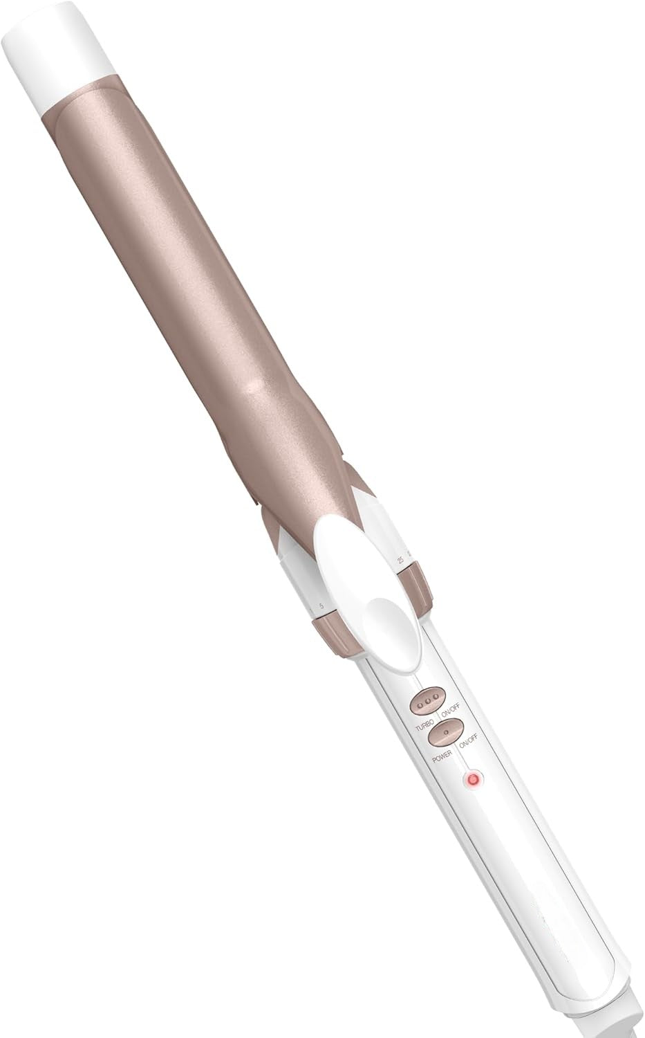 Double Ceramic 1-Inch Curling Iron, 1-Inch Barrel Creates Classic Curls, Hair Curler for Use on Short, Medium, & Long Hair, White/Rose Gold