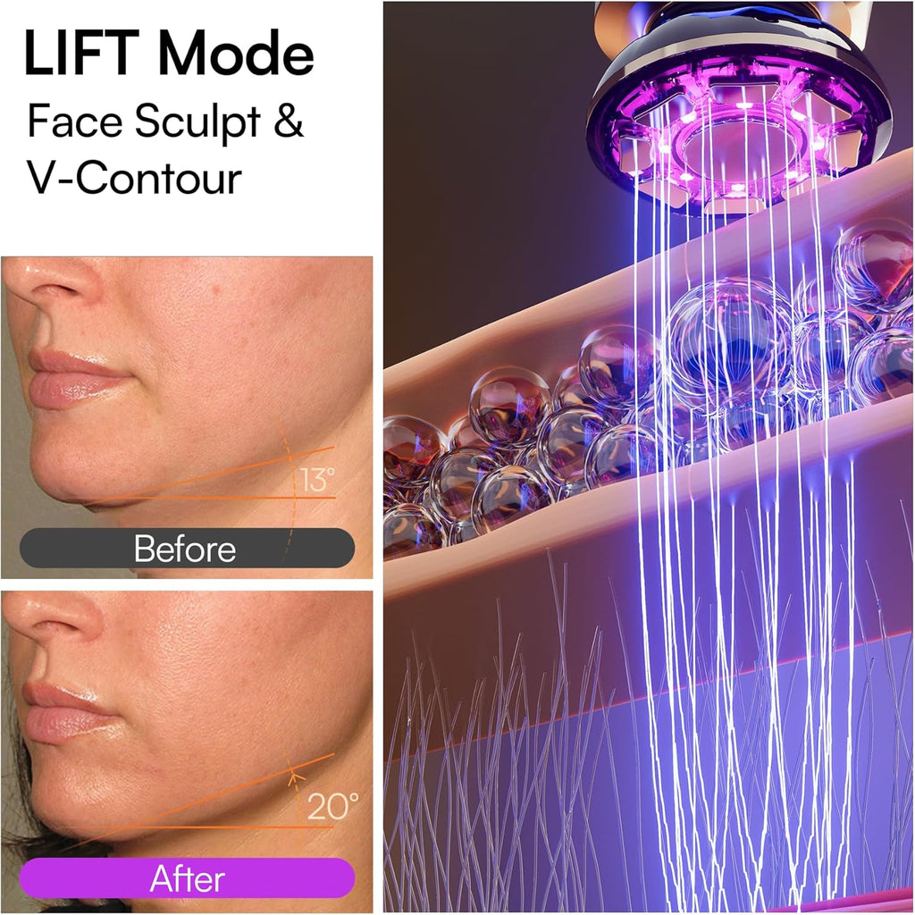 3-in-1 Red Light Therapy for Face and Neck Beauty Device for Puffiness & Skin Firming Skincare Tool